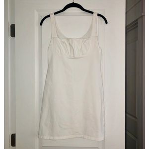 White bodycon mini dress with built-in bra